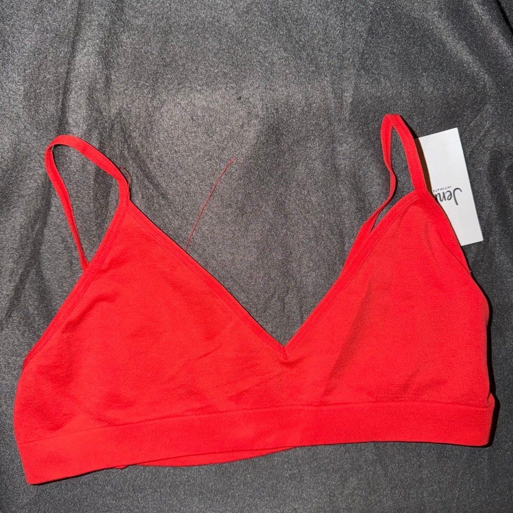 Jenni Intimates Papaya Punch Red Seamless Bralette Large 100158355 New